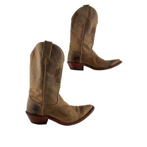 Ladies Nocona USA Brown Leather Kansas State Wildcats Western Boots Size 9 B